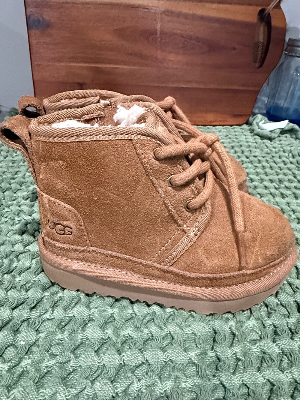 UGG Toddlers' Chestnut Suede Lace-Up Booties